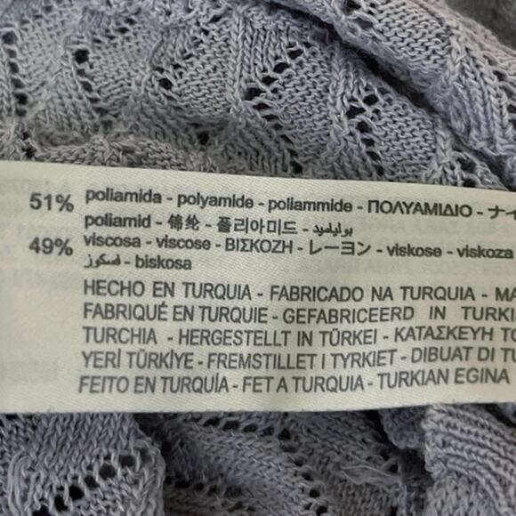 Zara Women's Purple Crochet Knit Long Sleeve Button Crop Cardigan Sweater Top S - Picture 6 of 6